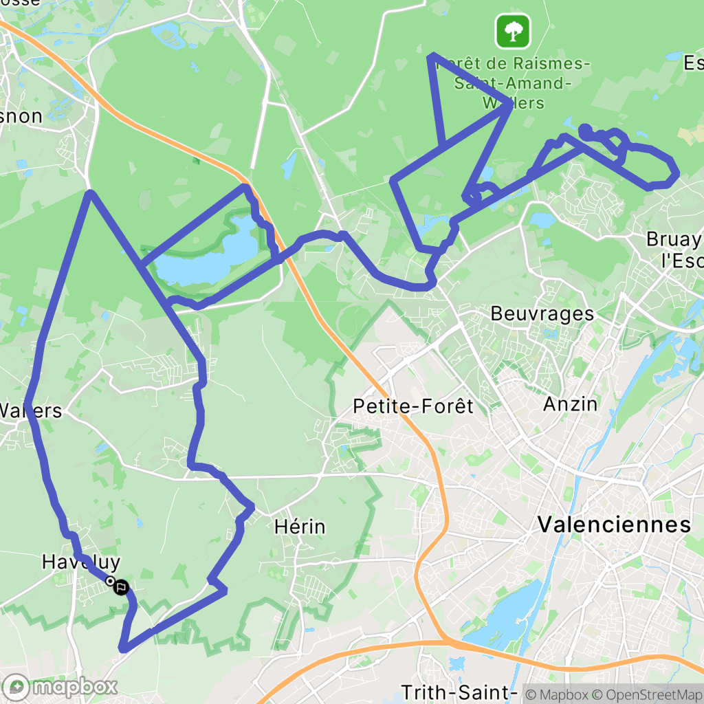Haveluy : carte du parcours de randonnée - France
