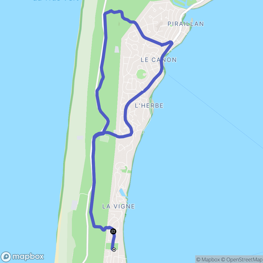 Lège-Cap-Ferret : carte du parcours de randonnée - France