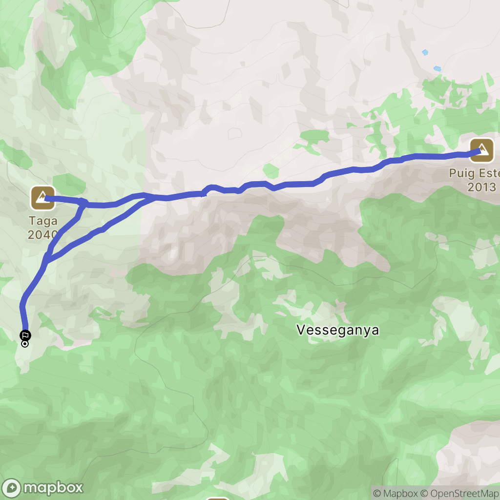 Bruguera : carte du parcours de randonnée - Spain