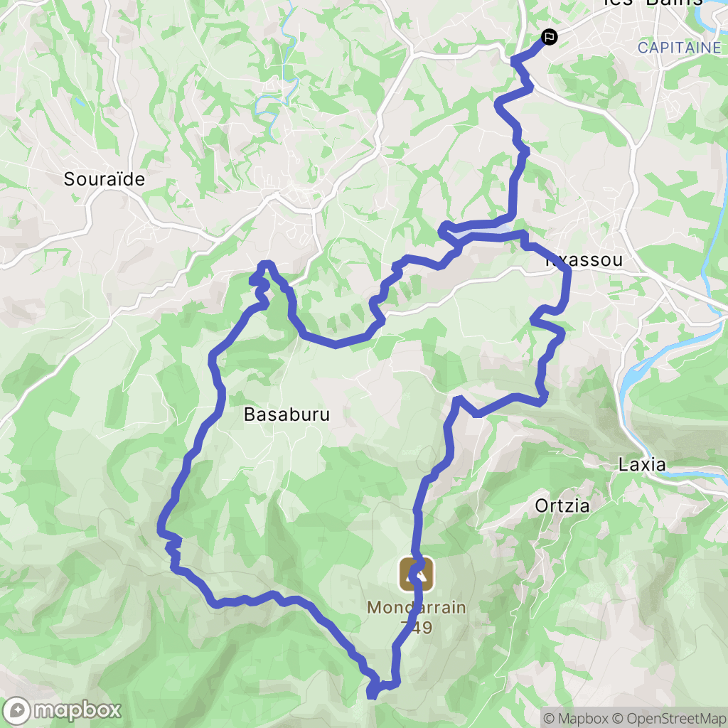 Cambo-les-Bains : carte du parcours de randonnée - France