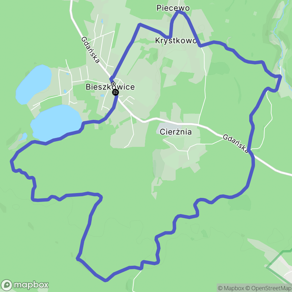 Bieszkowice: mapa trasy - Poland