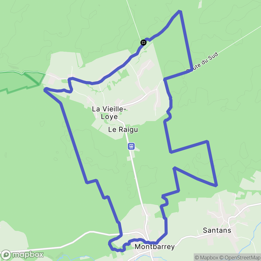La Vieille-Loye : carte du parcours de randonnée - France