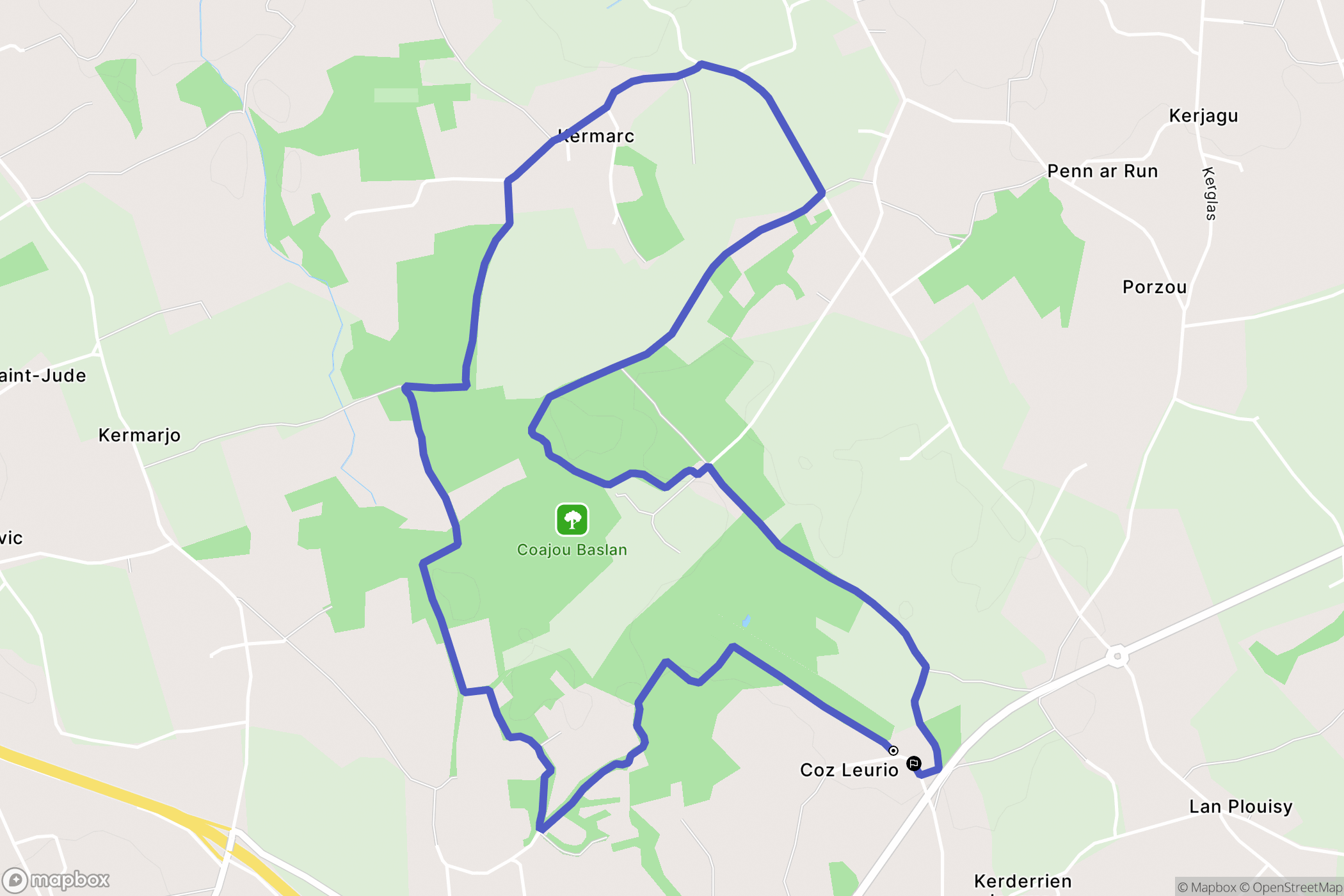 Plouisy : carte du parcours de randonnée - France