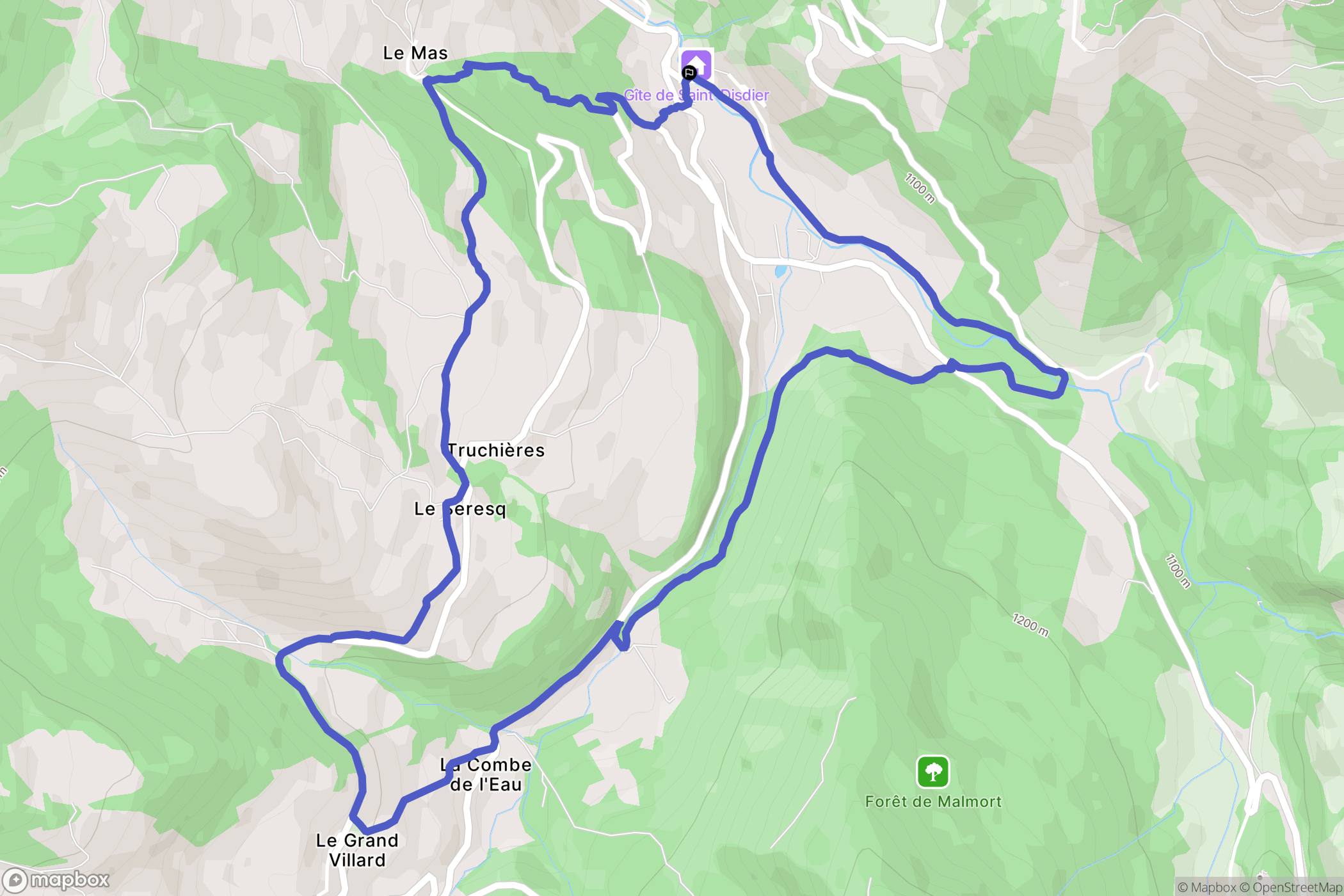 Dévoluy : carte du parcours de randonnée - France