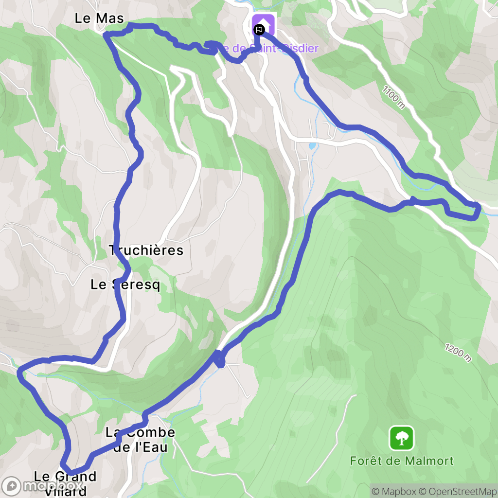 Dévoluy : carte du parcours de randonnée - France
