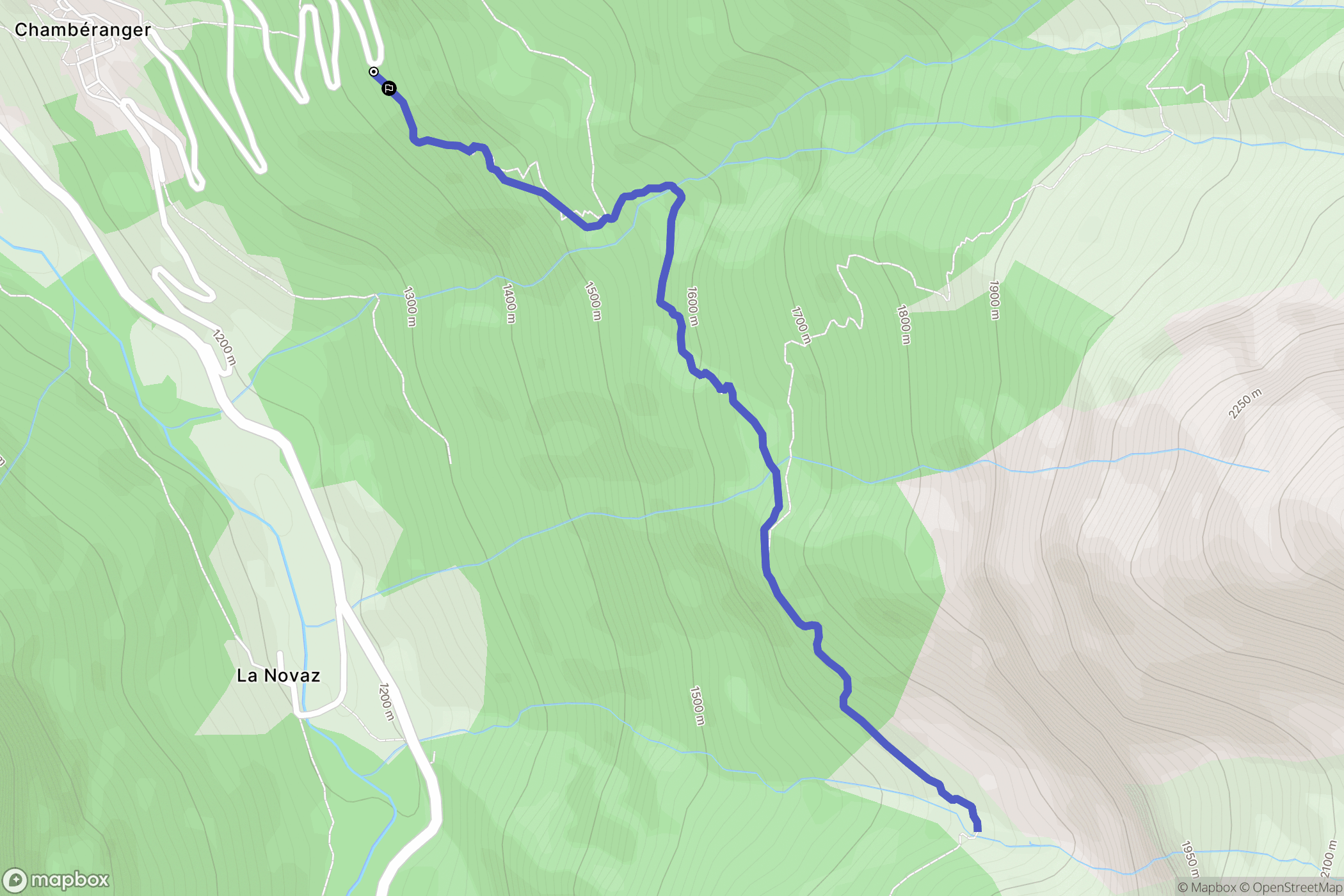Planay : carte du parcours de randonnée - France