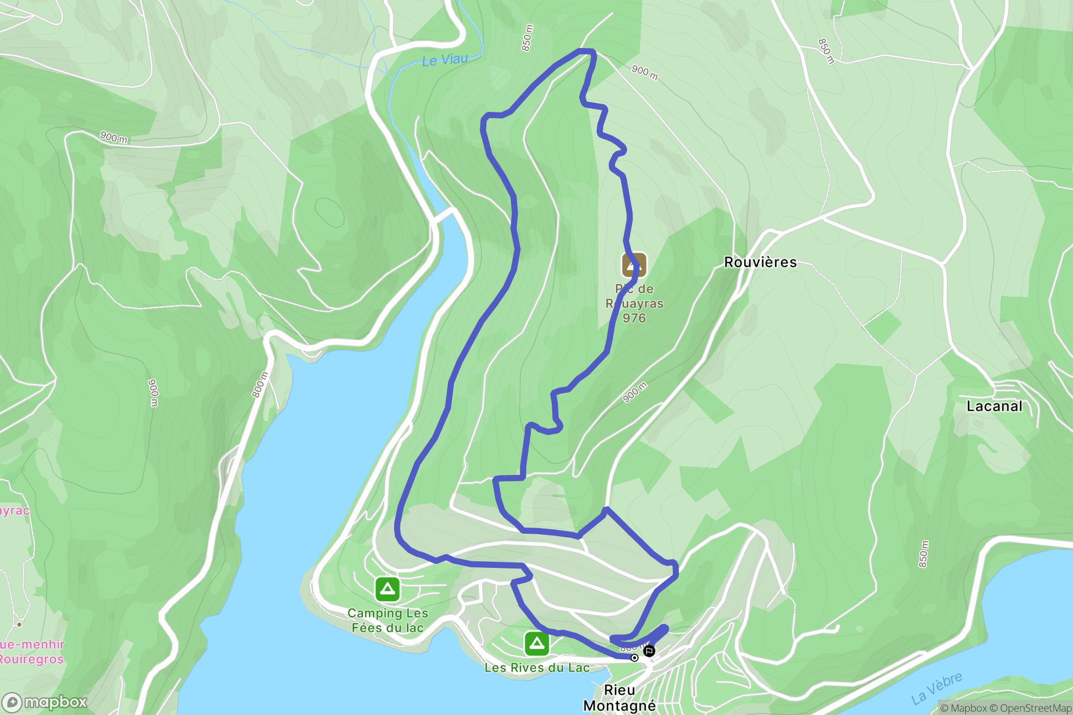 Nages : carte du parcours de randonnée - France