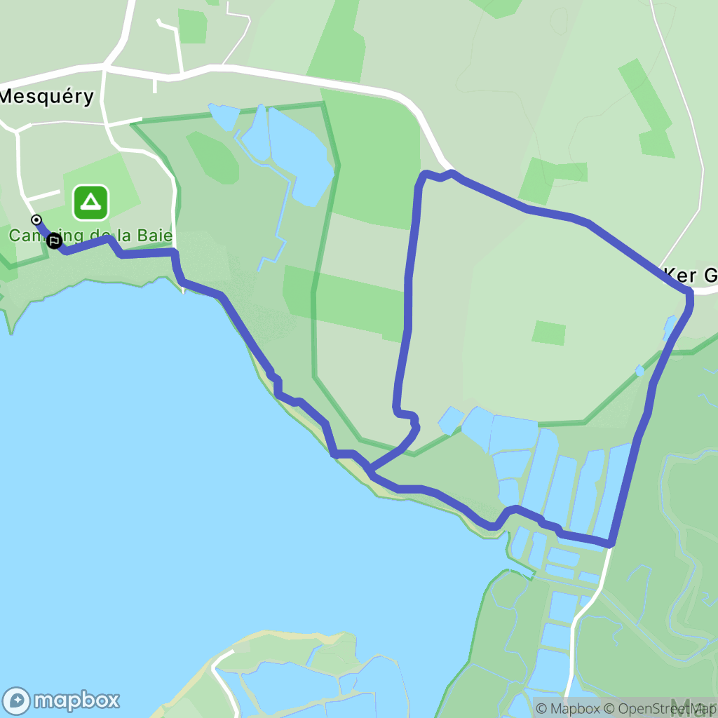 Assérac : carte du parcours de randonnée - France