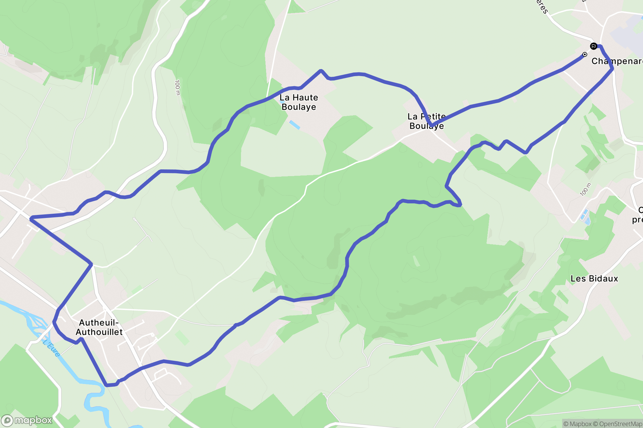 Champenard : carte du parcours de randonnée - France