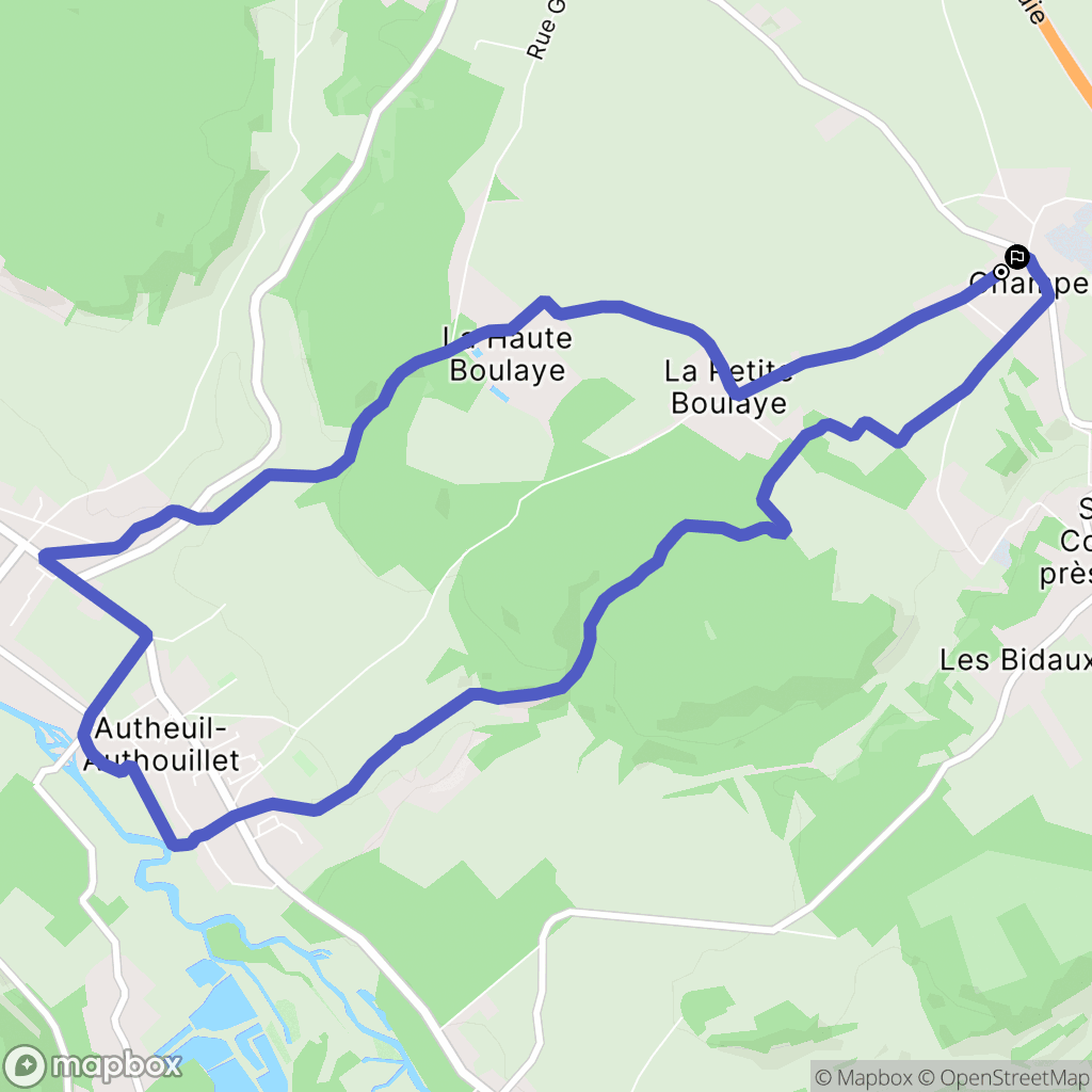 Champenard : carte du parcours de randonnée - France
