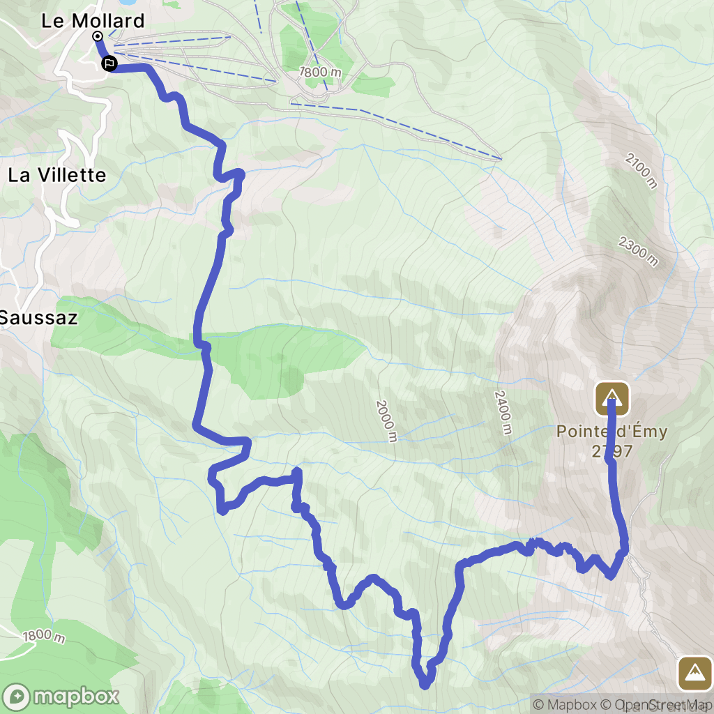 Albiez-Montrond : carte du parcours de randonnée - France