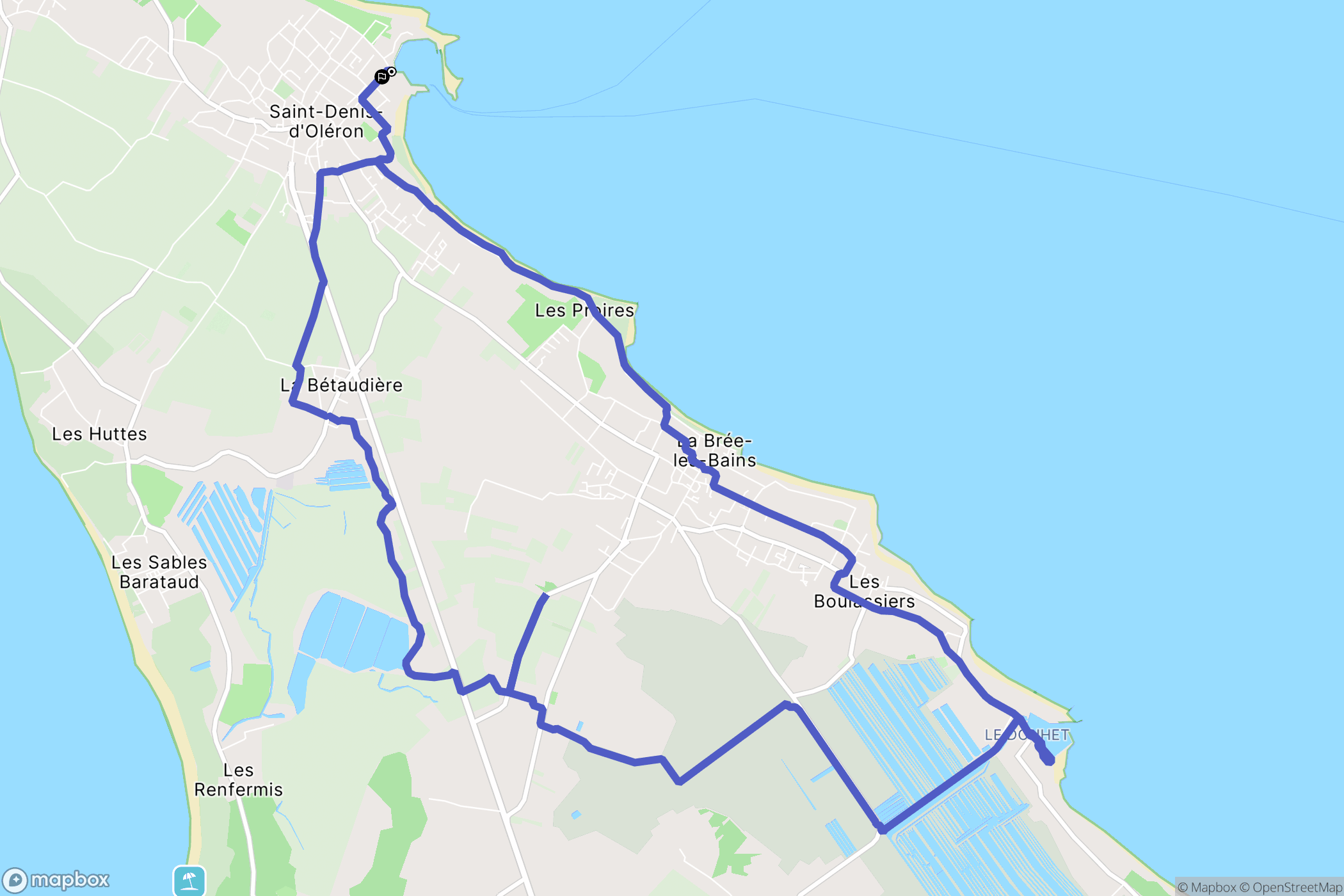 Saint-Denis-d'Oléron : carte du parcours de randonnée - France