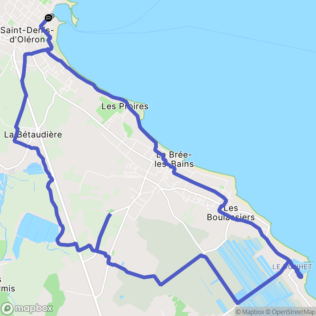 Saint-Denis-d'Oléron : carte du parcours de randonnée - France