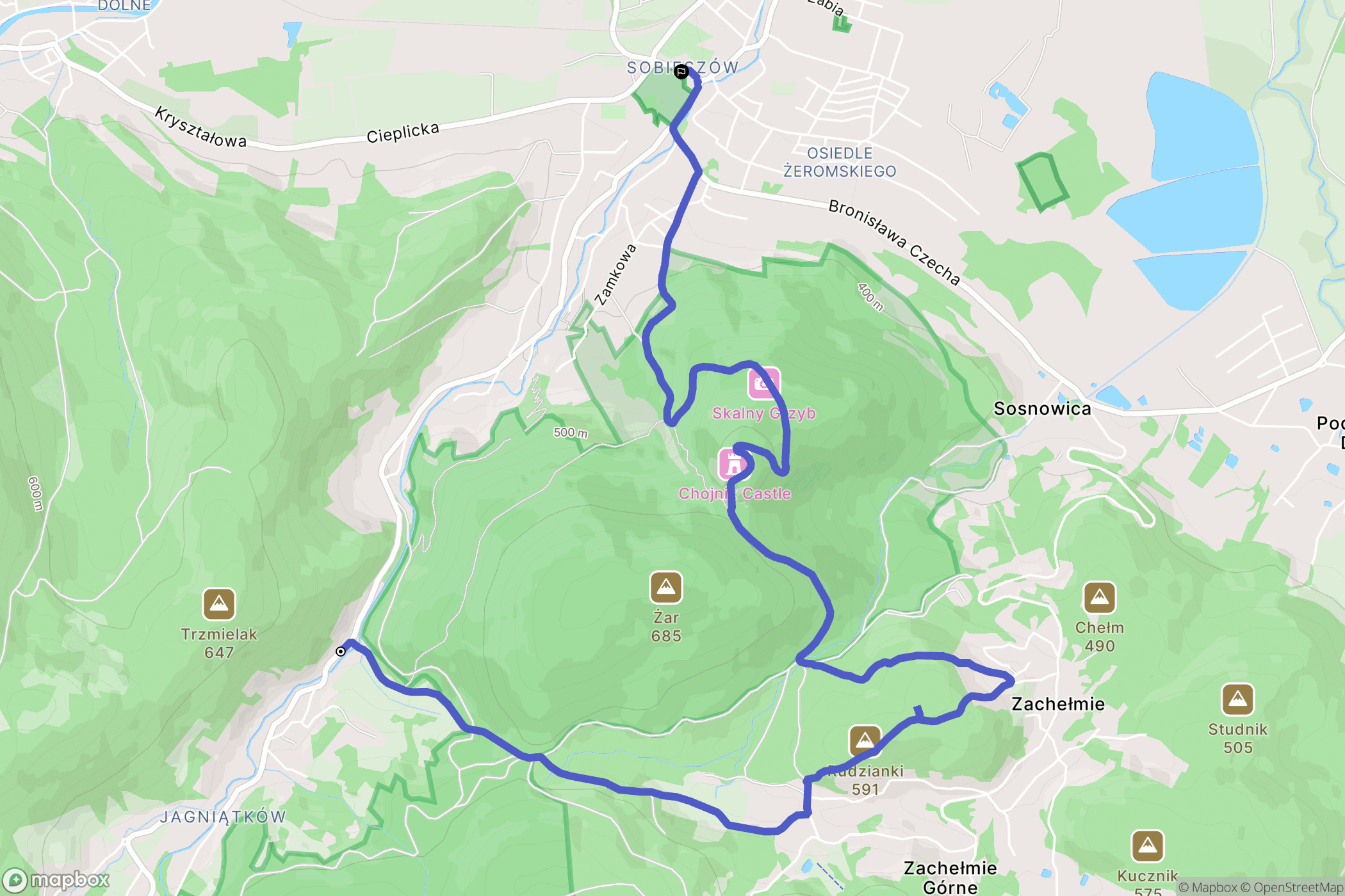 Jelenia Góra: mapa trasy - Poland