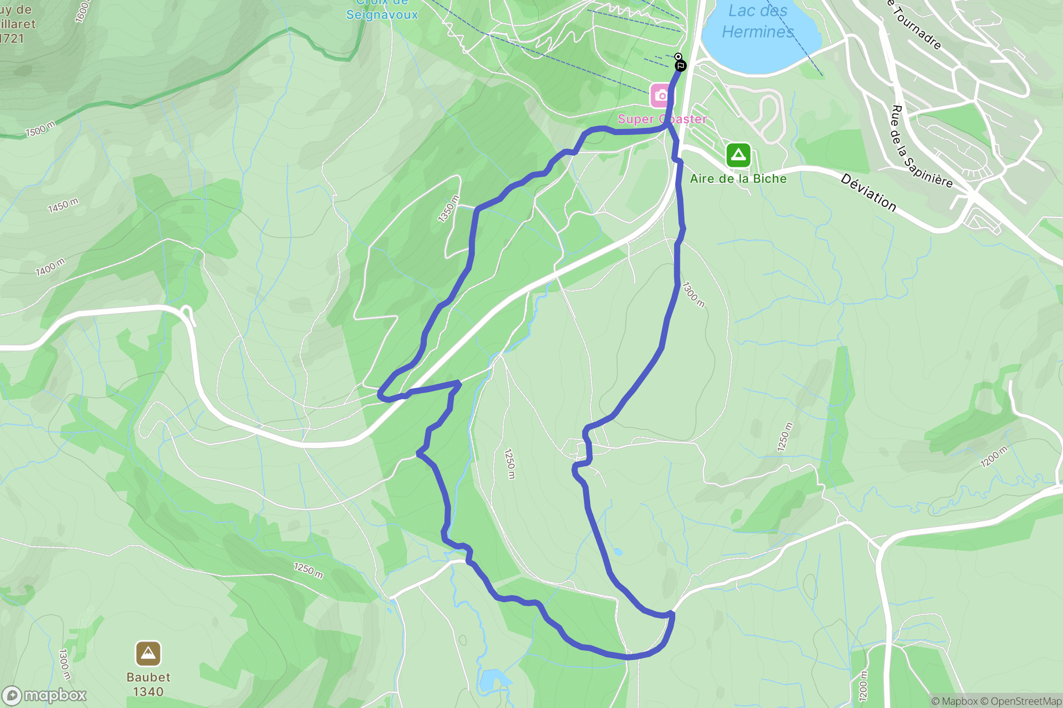 Besse-et-Saint-Anastaise : carte du parcours de randonnée - France