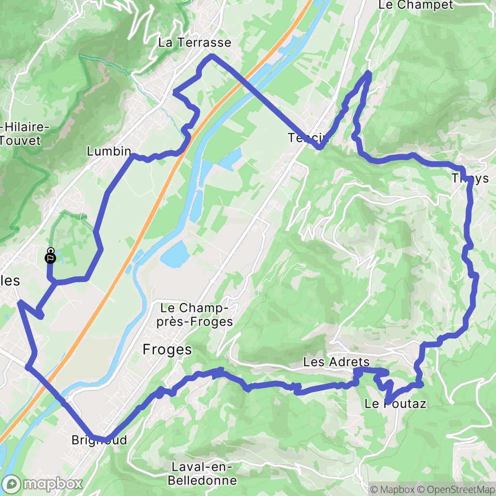 Crolles : carte du parcours de randonnée - France