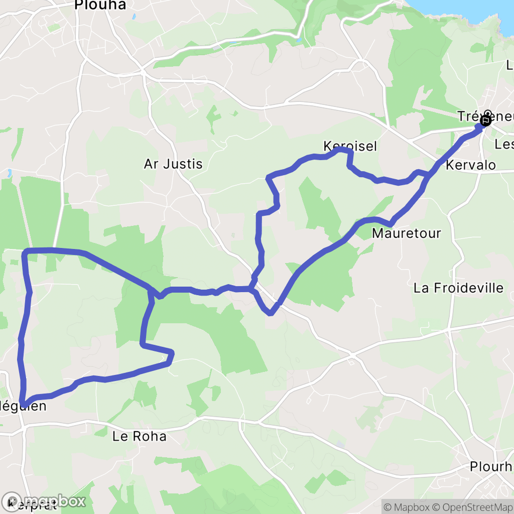Tréveneuc : carte du parcours de randonnée - France