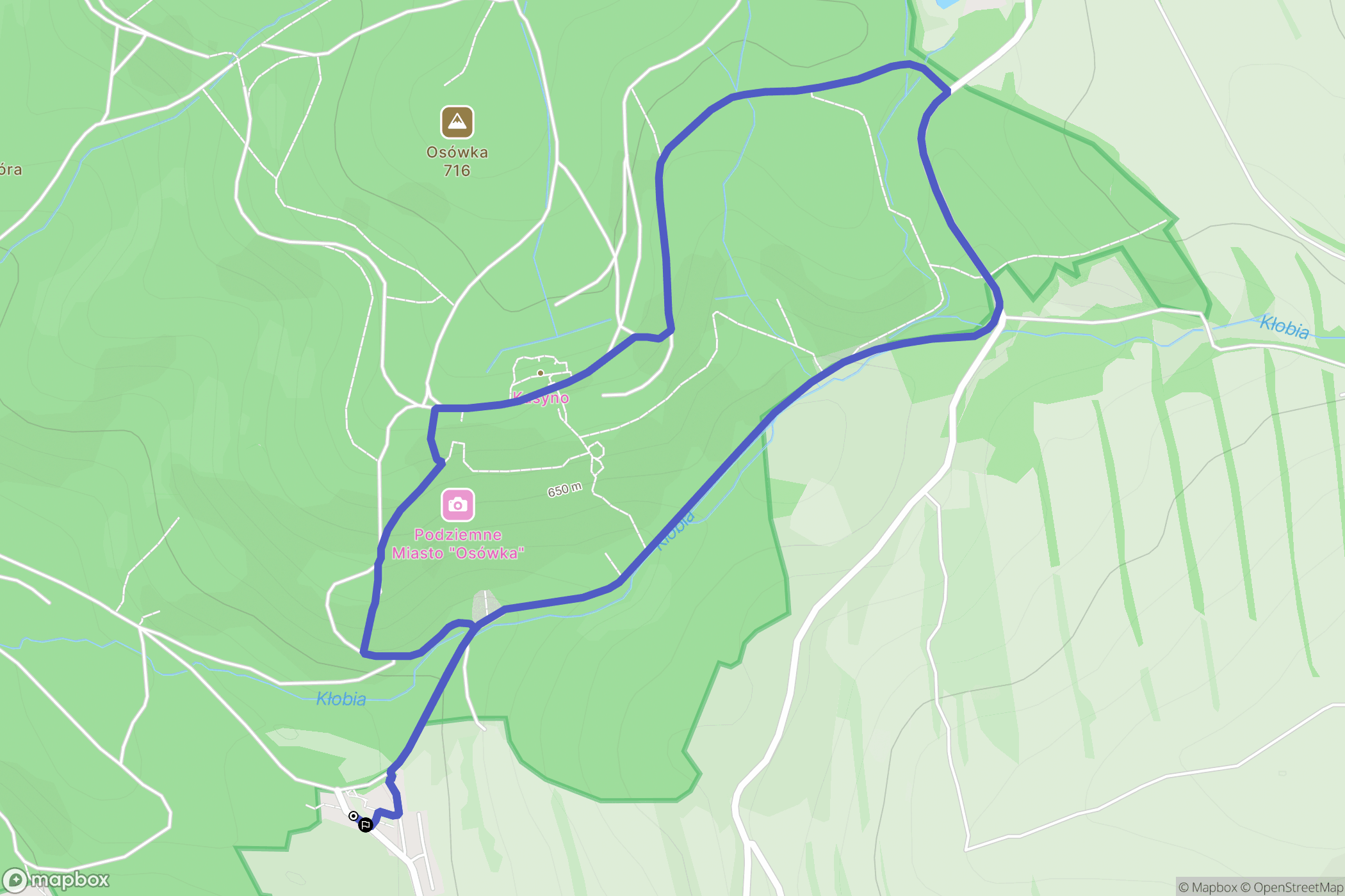 Głuszyca: mapa trasy - Poland