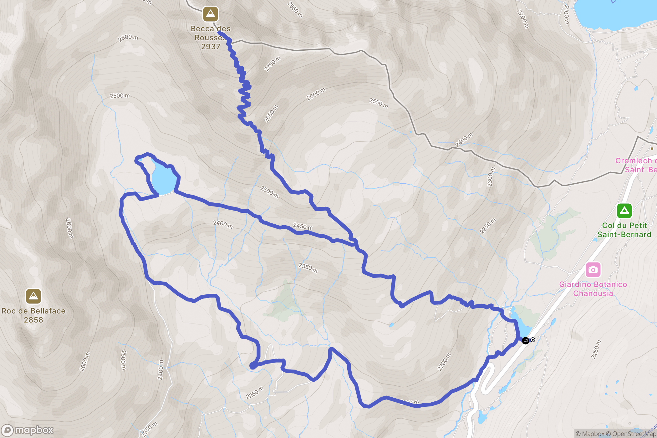 Séez : carte du parcours de randonnée - France