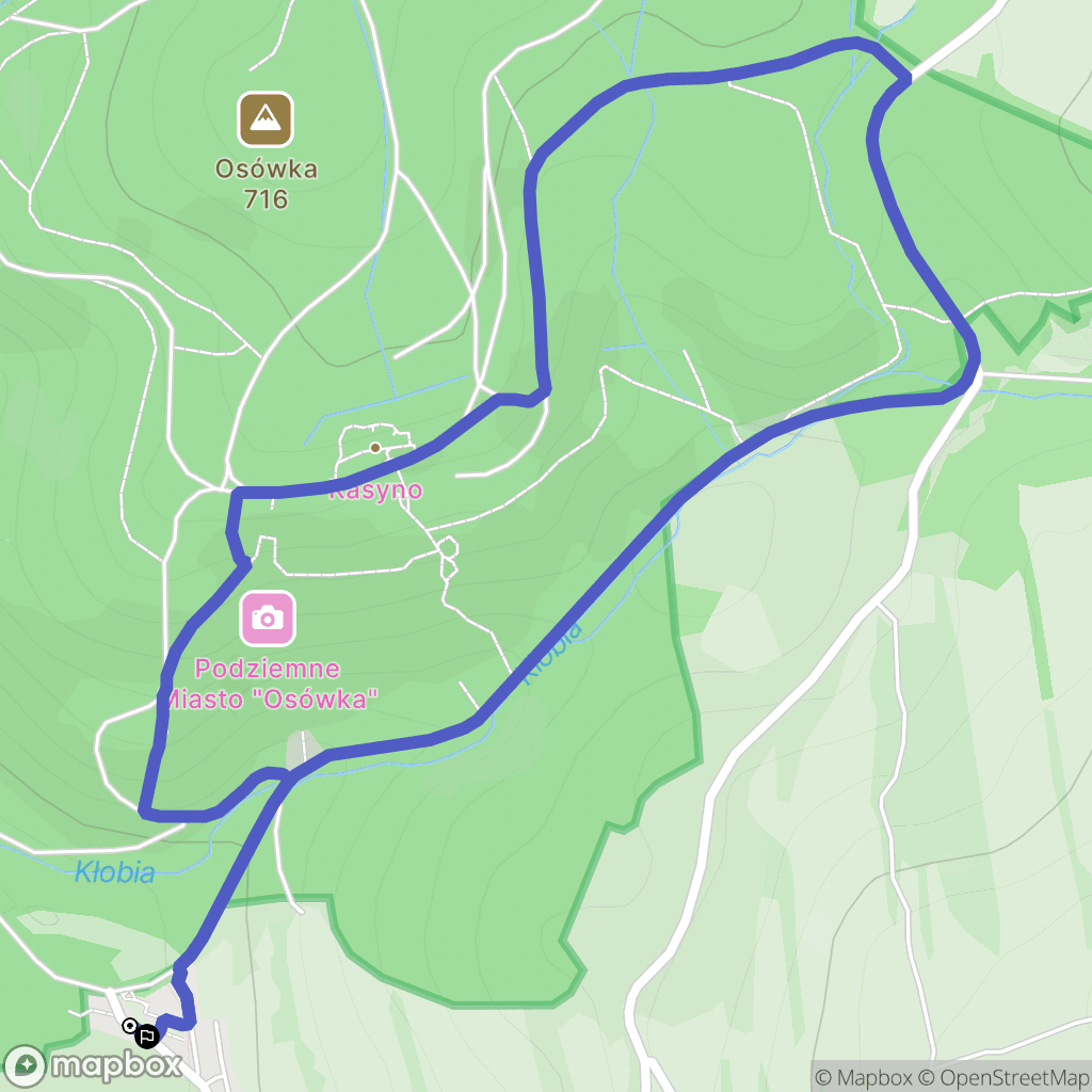 Głuszyca: mapa trasy - Poland