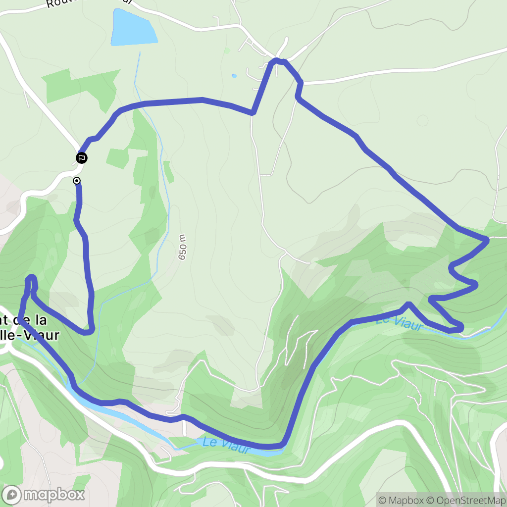 Flavin : carte du parcours de randonnée - France