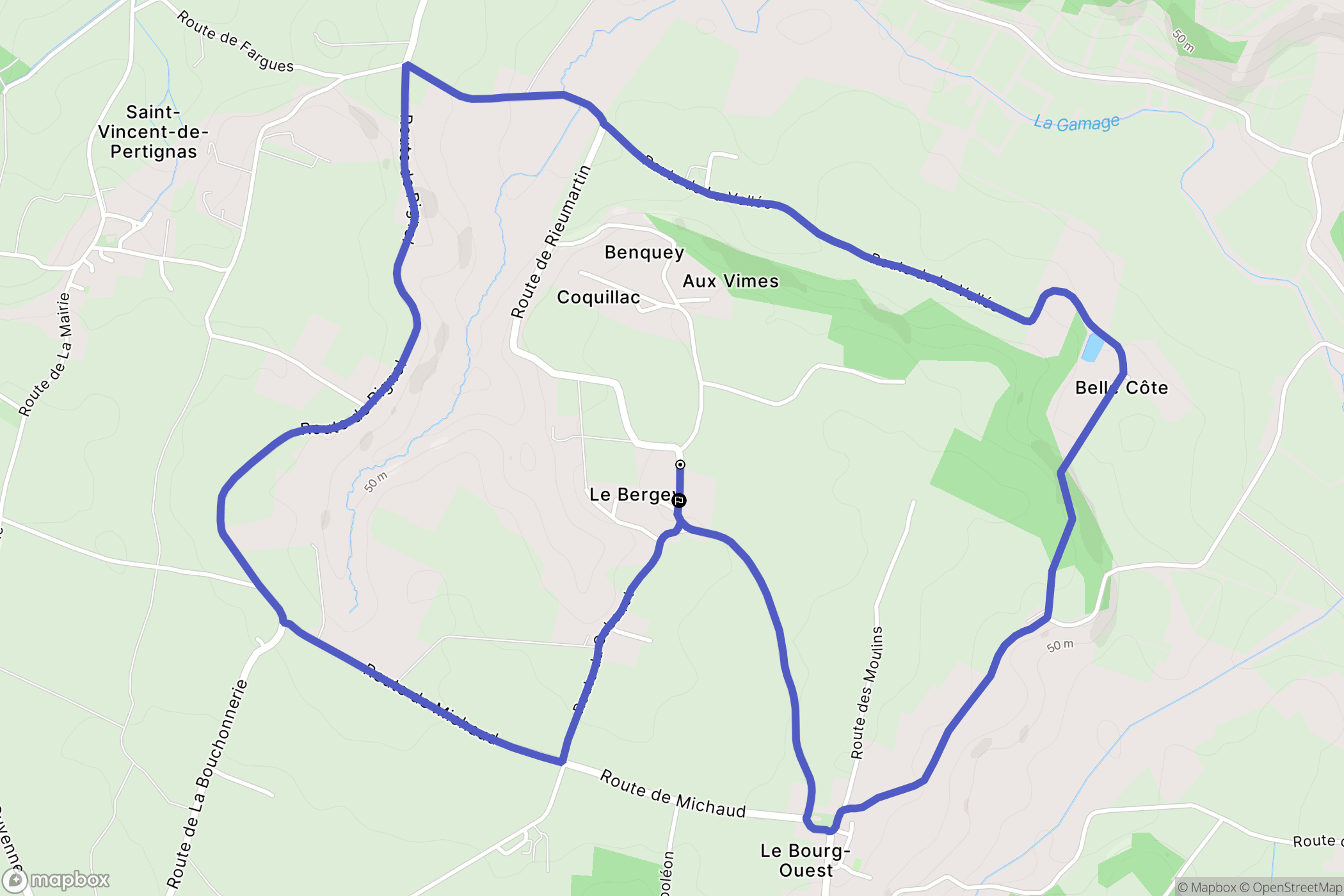 Mérignas : carte du parcours de randonnée - France