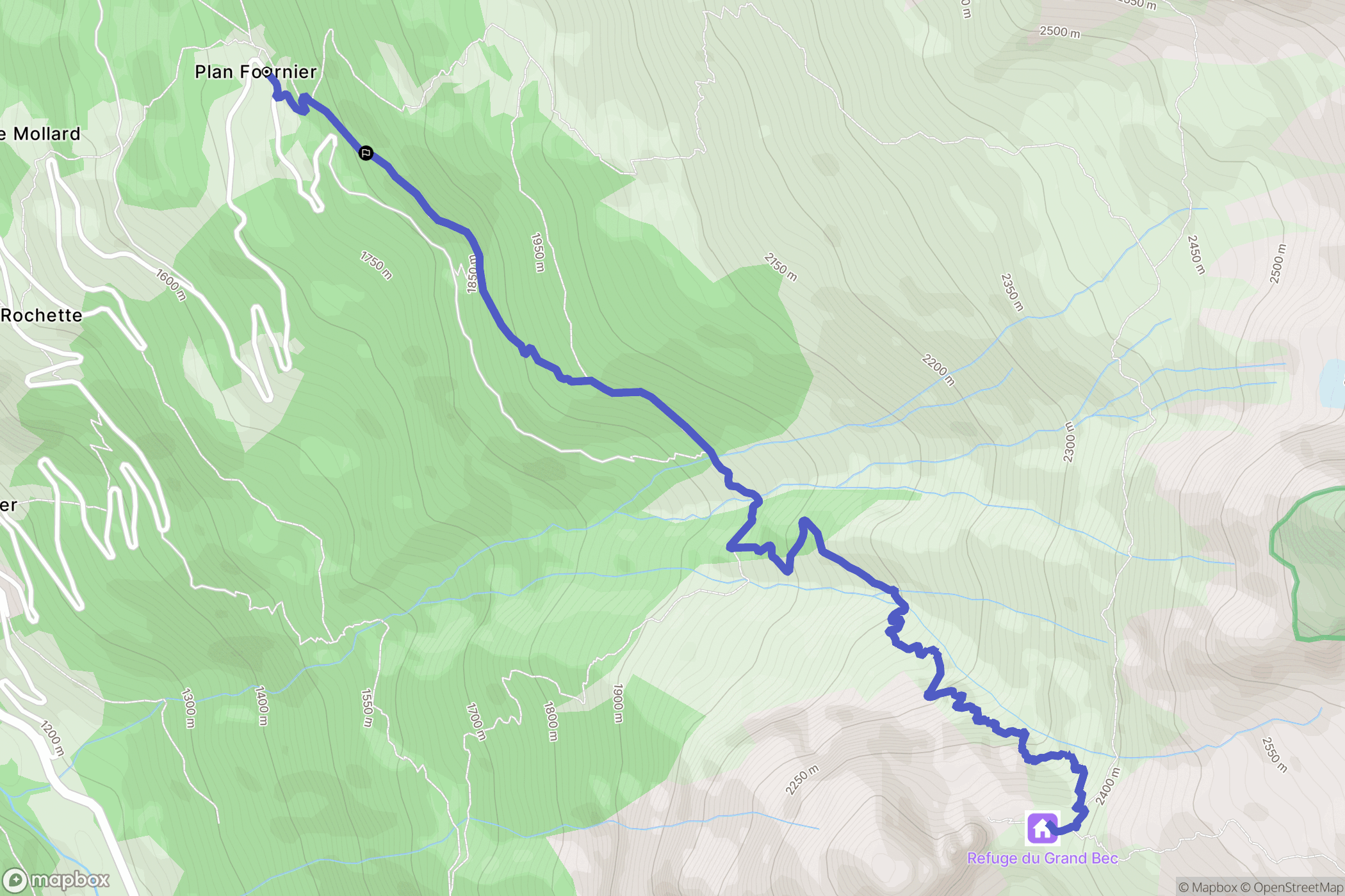 Planay : carte du parcours de randonnée - France