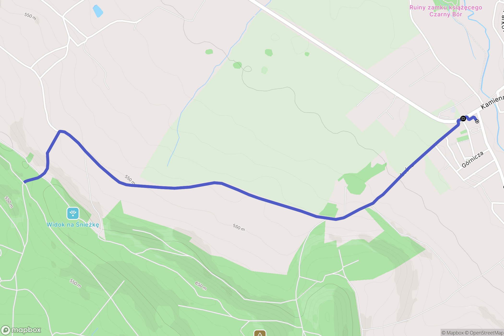 Czarny Bór: mapa trasy - Poland