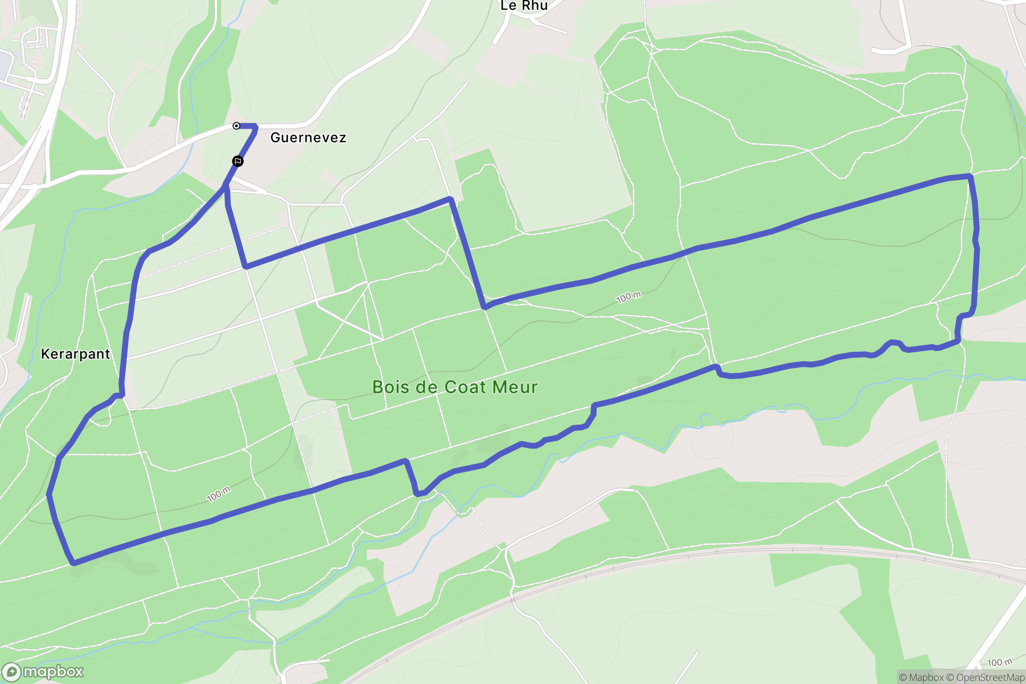 Landivisiau : carte du parcours de randonnée - France