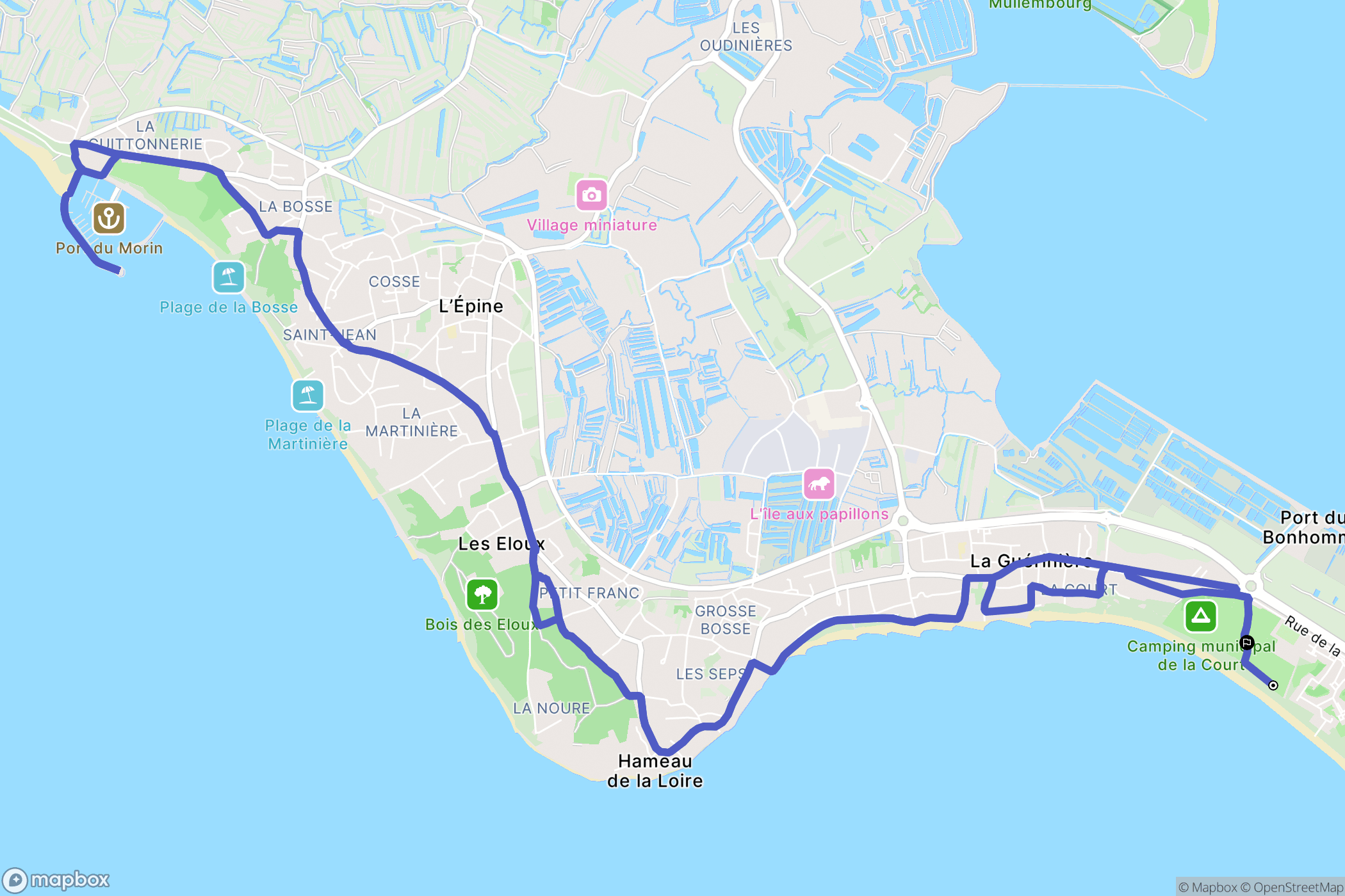 La Guérinière : carte du parcours de randonnée - France