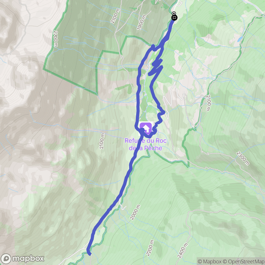 Pralognan-la-Vanoise : carte du parcours de randonnée - France