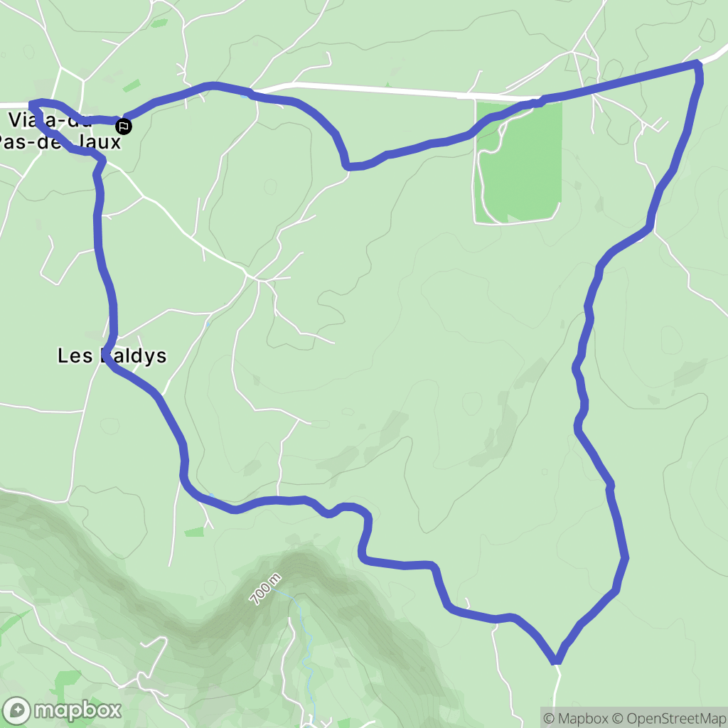 Viala-du-Pas-de-Jaux : carte du parcours de randonnée - France