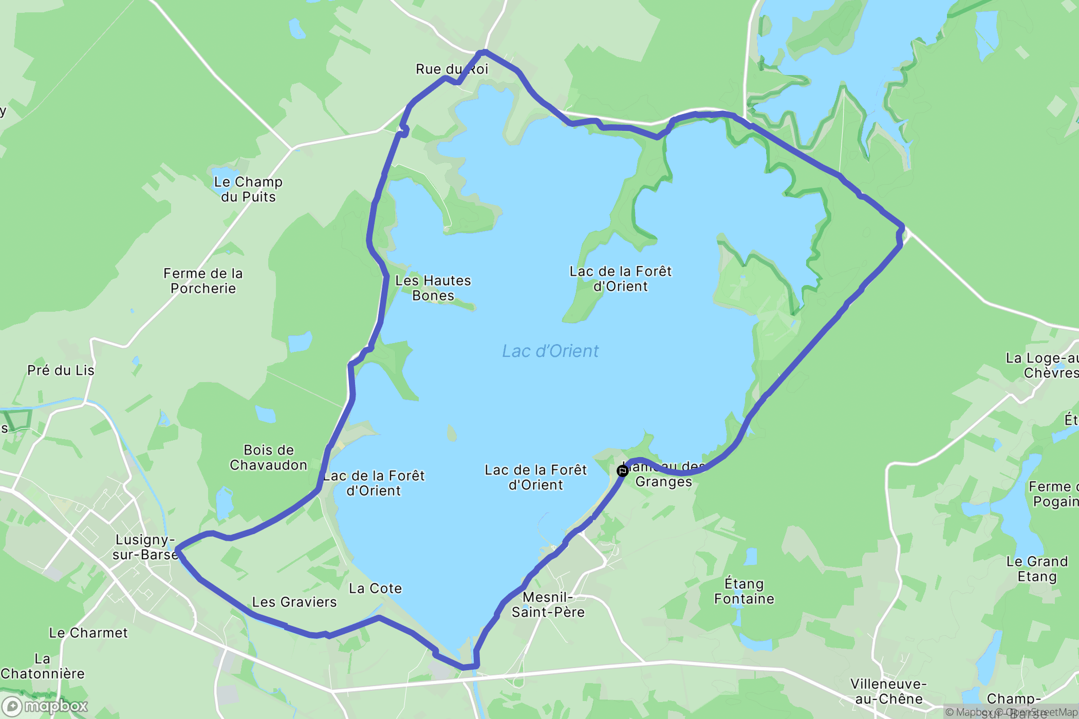 Mesnil-Saint-Père : carte du parcours de randonnée - France