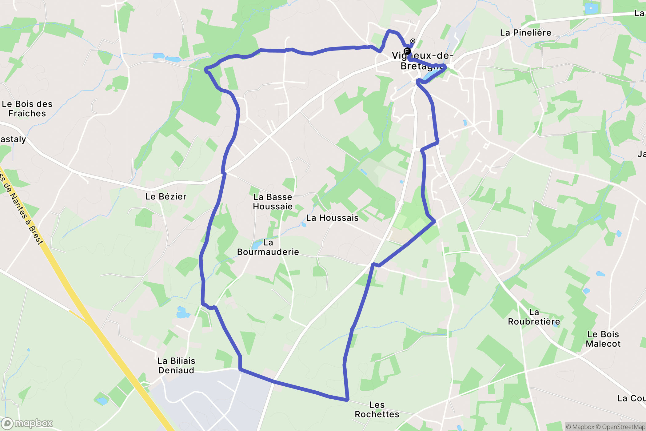 Vigneux-de-Bretagne : carte du parcours de randonnée - France