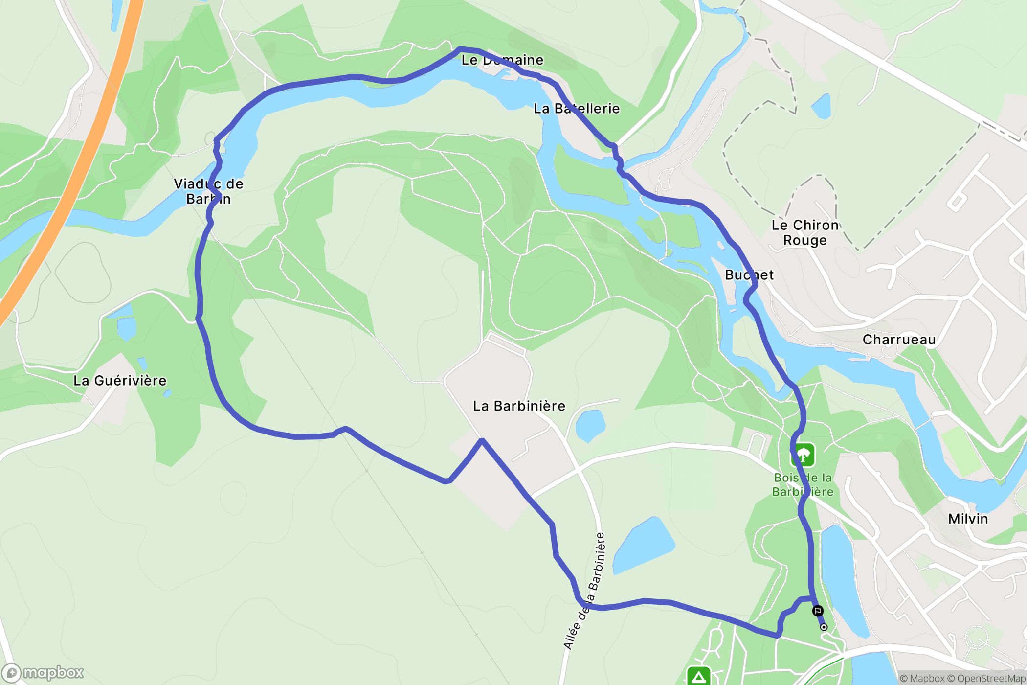 Saint-Laurent-sur-Sèvre : carte du parcours de randonnée - France