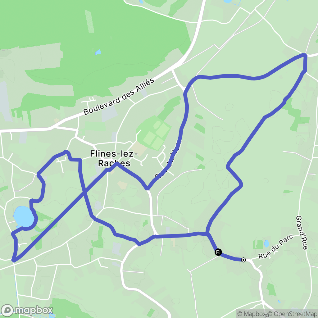 Flines-lez-Raches : carte du parcours de randonnée - France