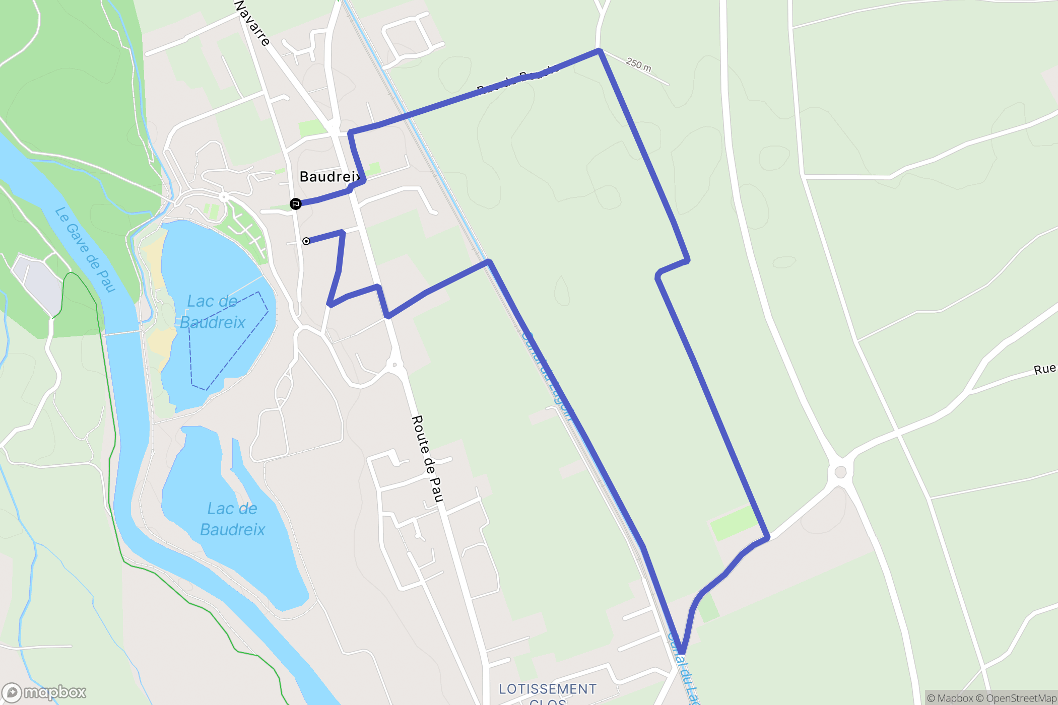 Baudreix : carte du parcours de randonnée - France