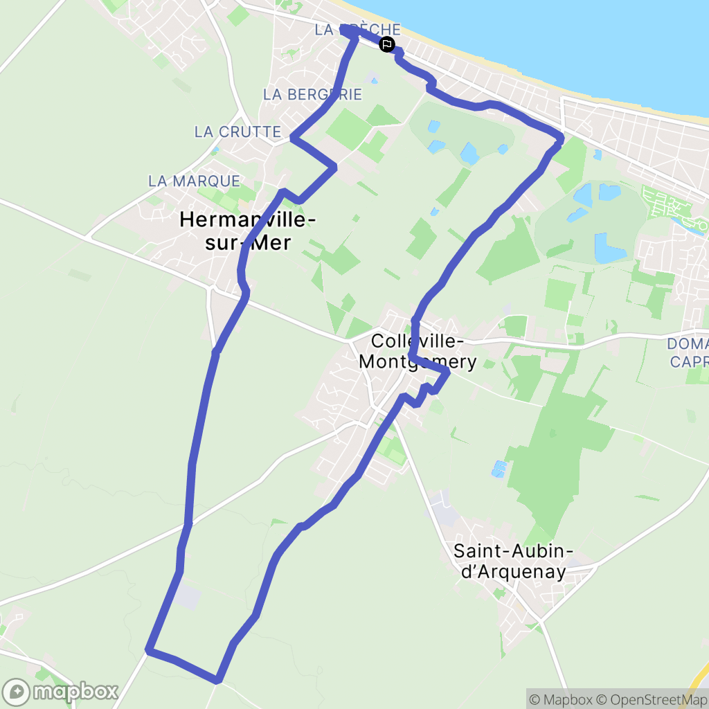 Hermanville-sur-Mer : carte du parcours de randonnée - France