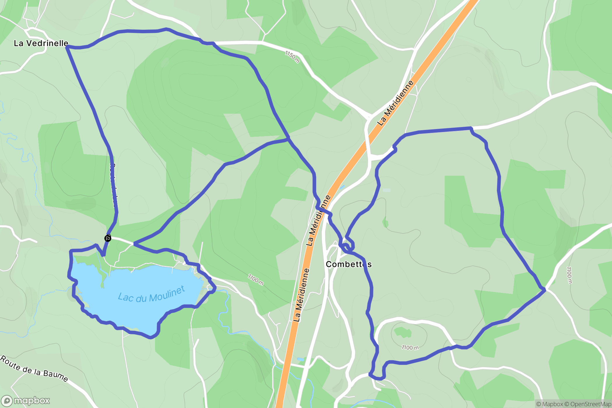 Peyre en Aubrac : carte du parcours de randonnée - France