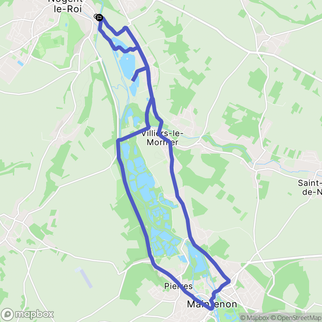 Lormaye : carte du parcours de randonnée - France