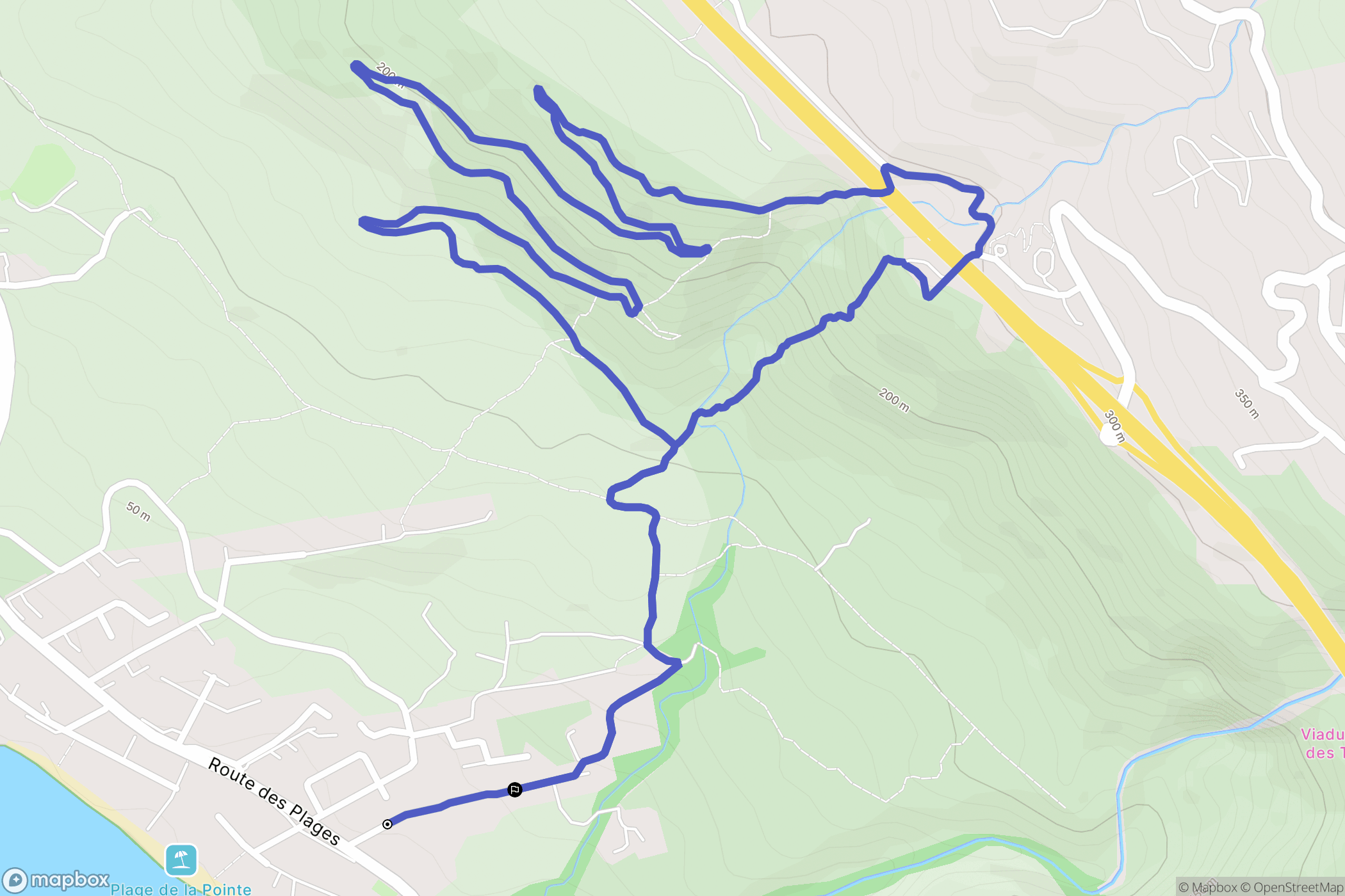 Saint-Paul : carte du parcours de randonnée - France