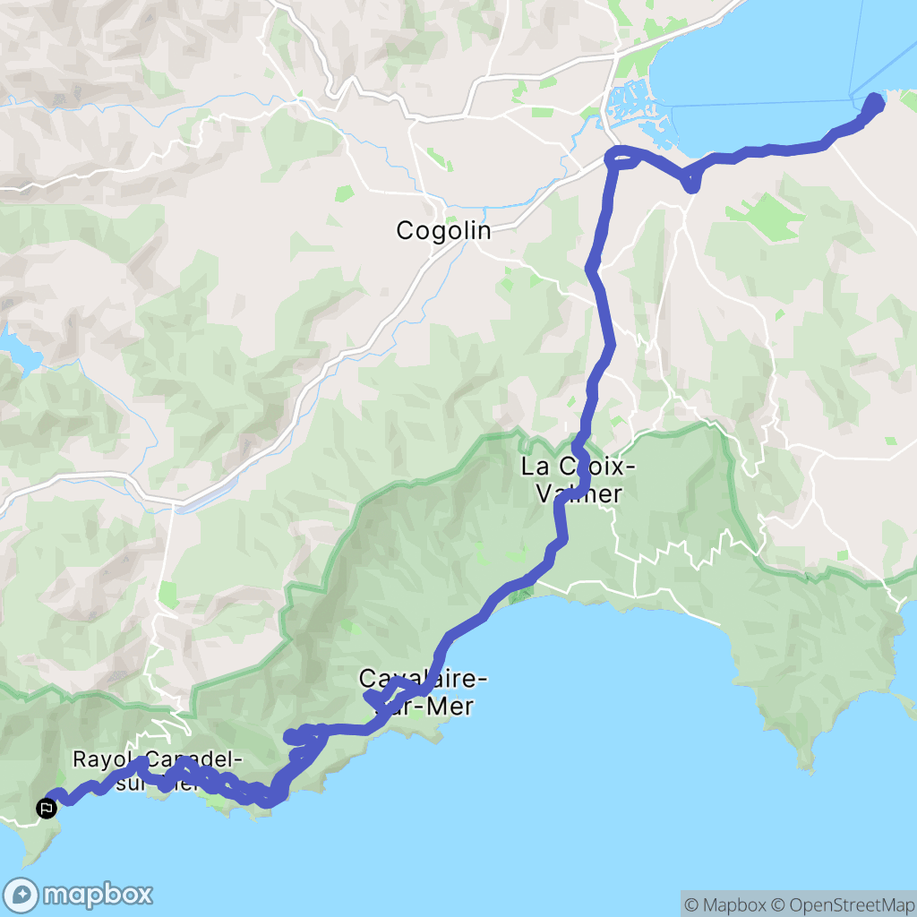 Le Lavandou : carte du parcours de randonnée - France