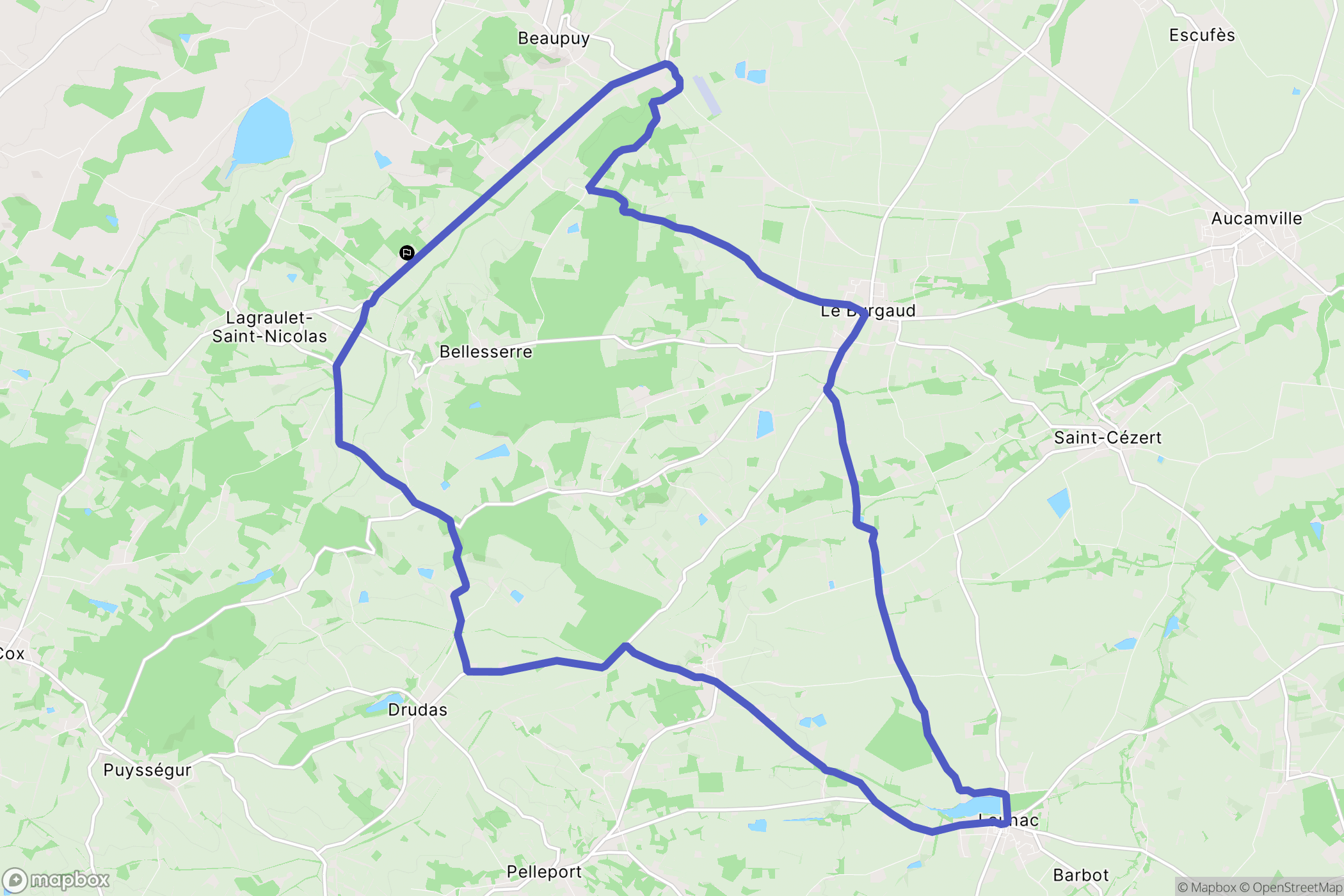 Lagraulet-Saint-Nicolas : carte du parcours de randonnée - France