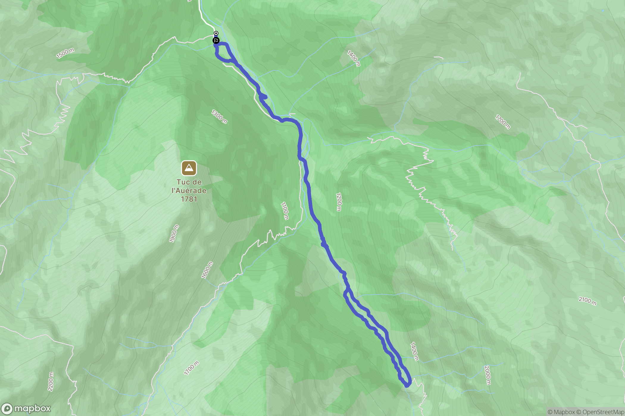 Bordes-Uchentein : carte du parcours de randonnée - France