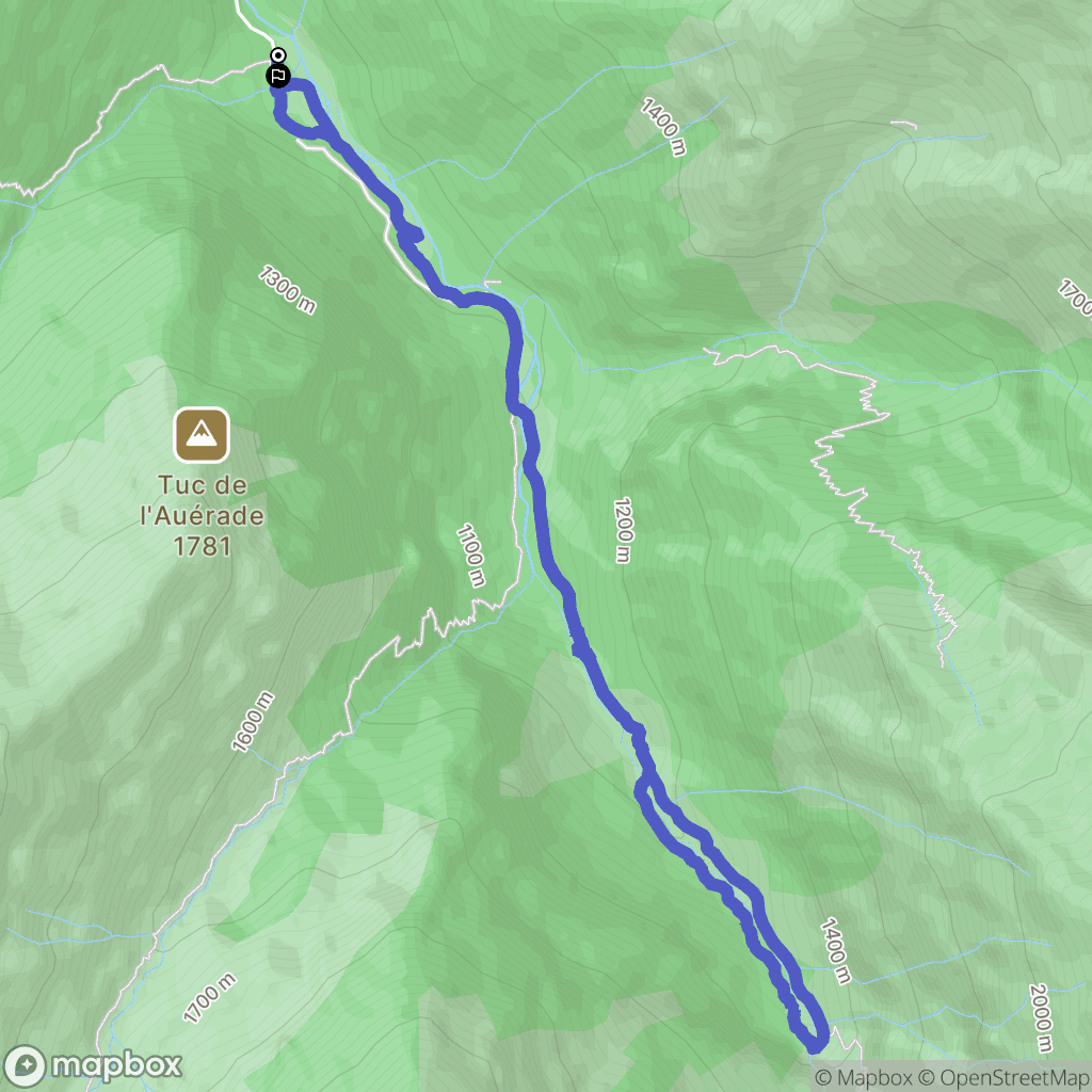 Bordes-Uchentein : carte du parcours de randonnée - France