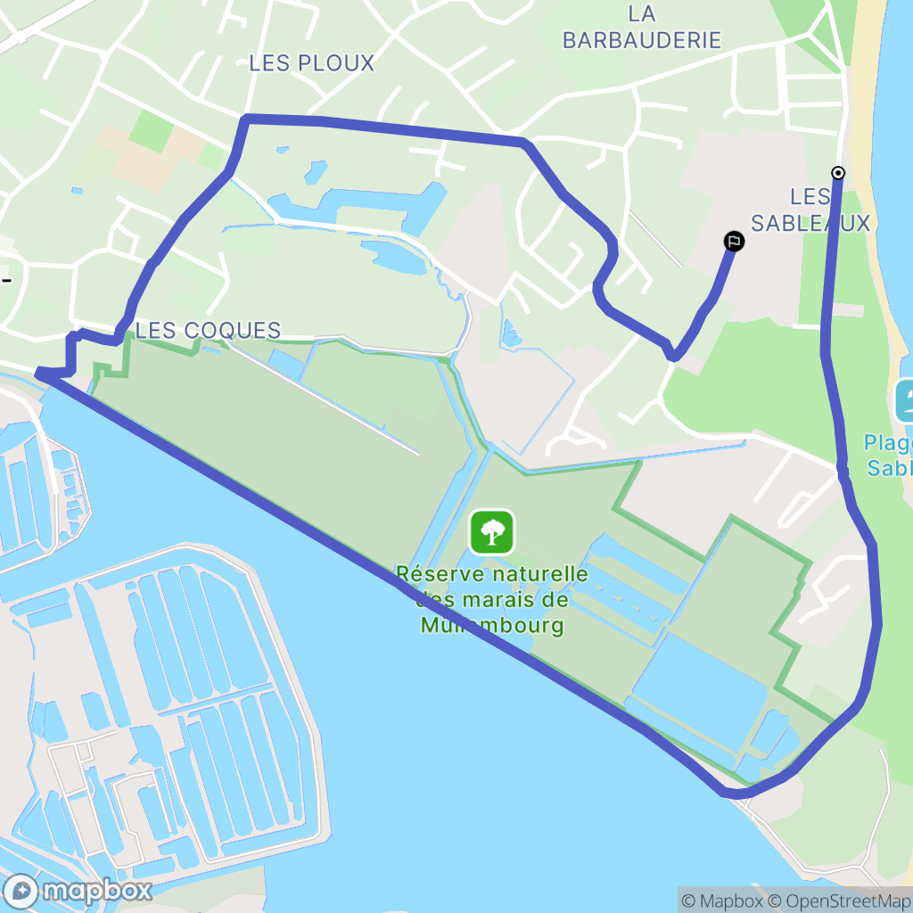 Noirmoutier-en-l'Île : carte du parcours de randonnée - France