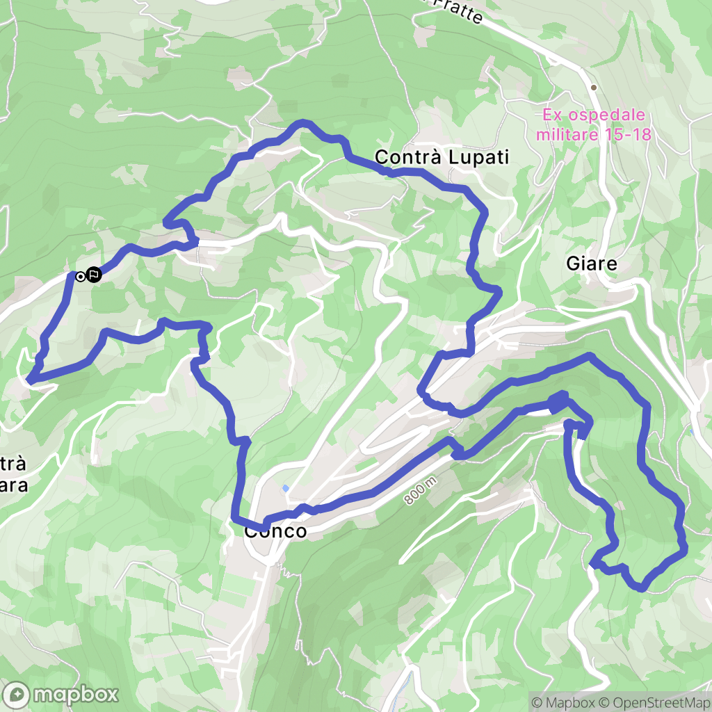 Cortesi-orni-oneste : carte du parcours de randonnée - Italy