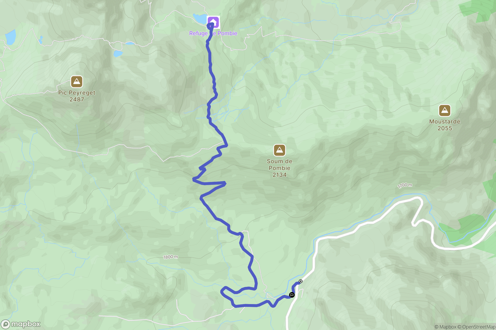 Laruns : carte du parcours de randonnée - France