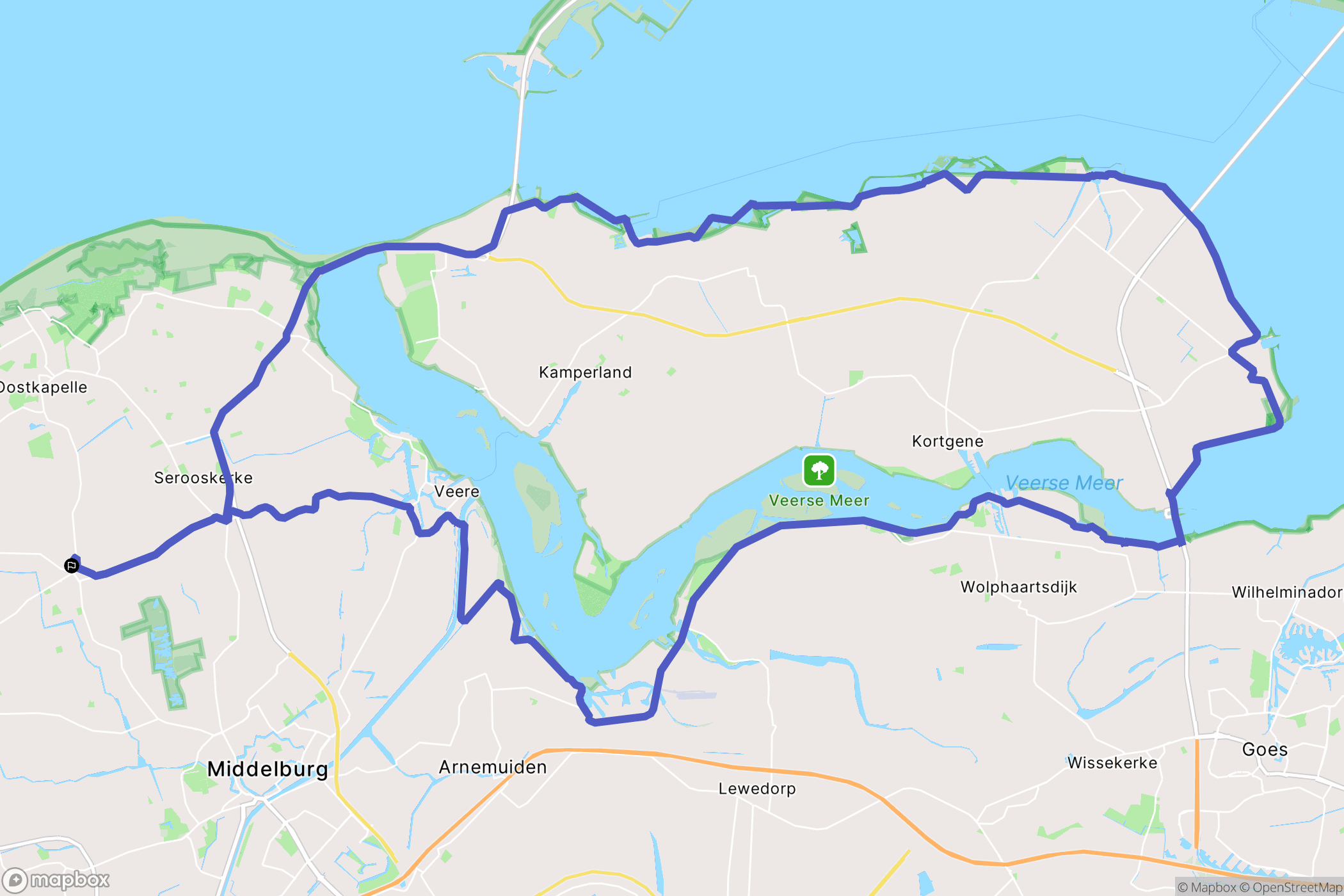 Grijpskerke: routekaart voor buitenactiviteiten - Netherlands
