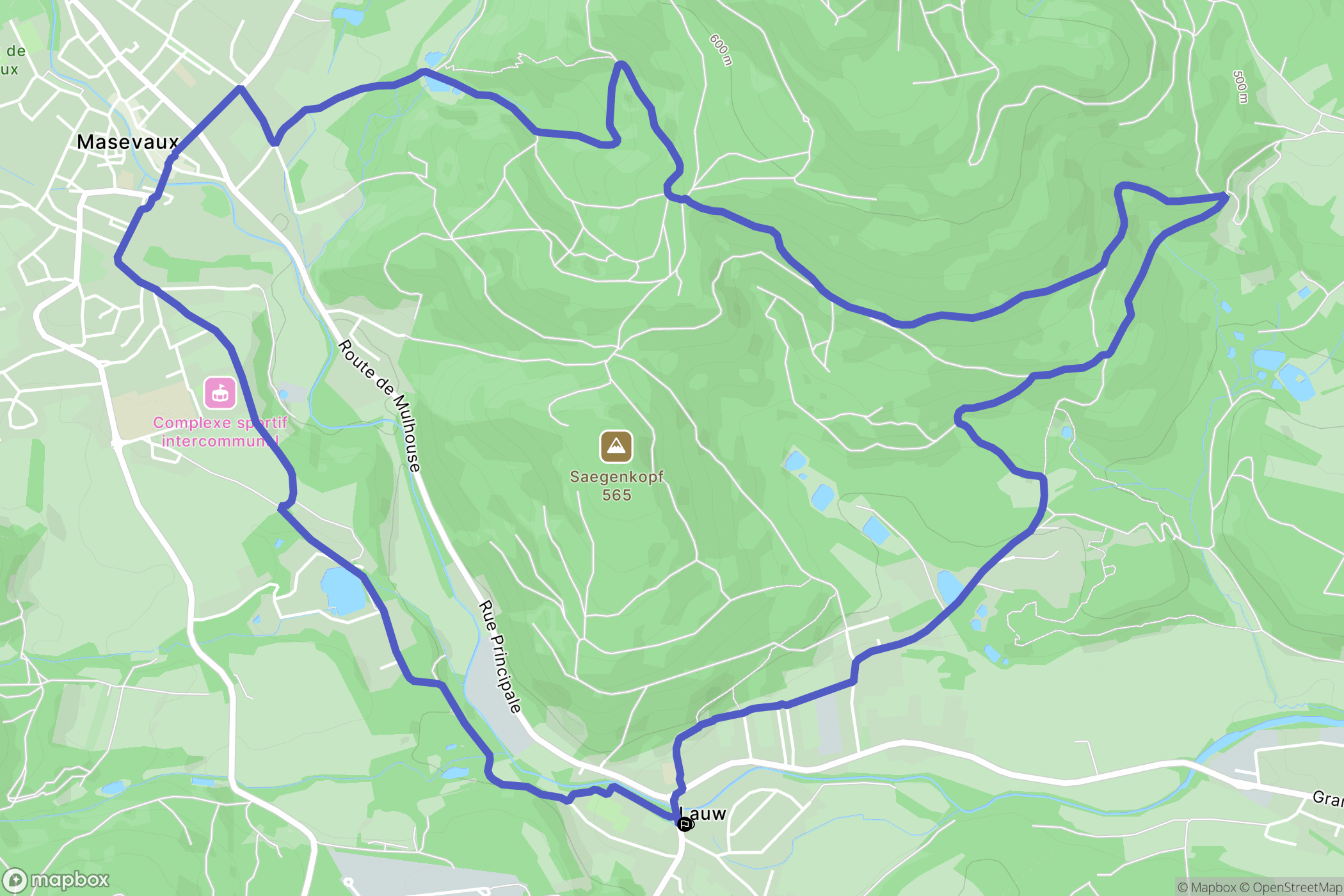 Lauw : carte du parcours de randonnée - France